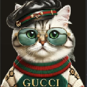 Cat in Gucci logo